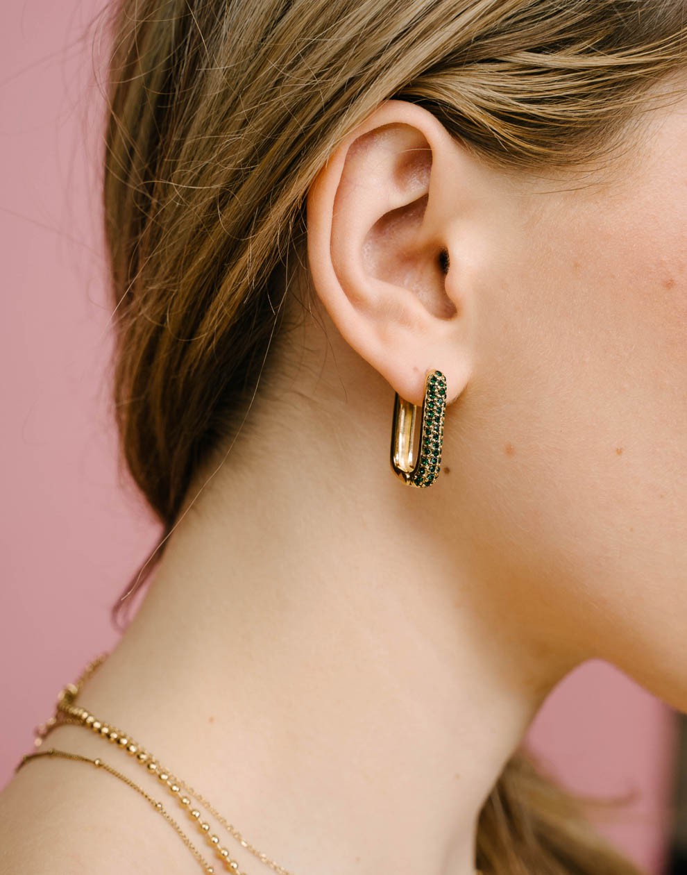 Hoops ovaal steentjes groen