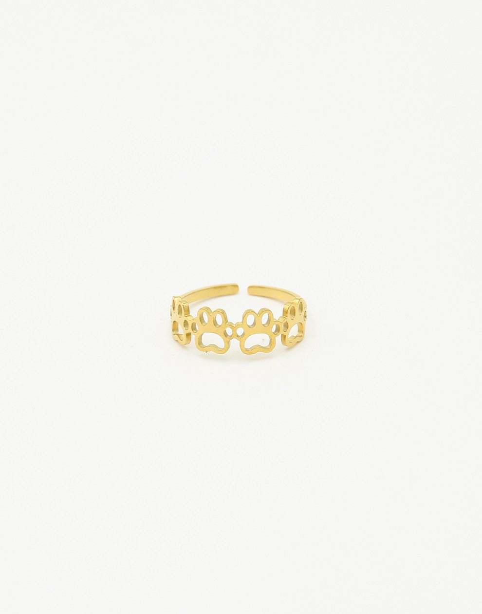 Ring hondenpootjes goudkleurig