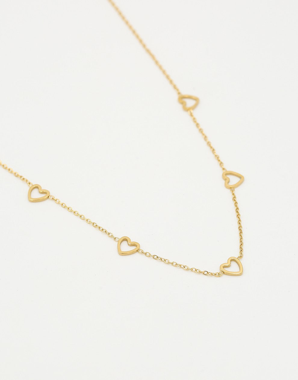 ketting open hartjes goudkleurig