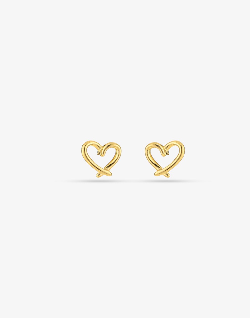 studs open playful heart gold-colored