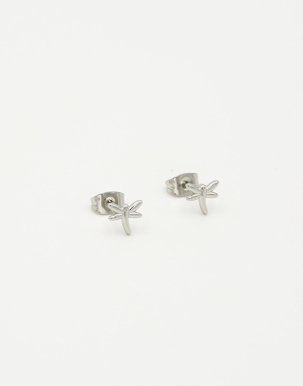 dragonfly studs silver-colored