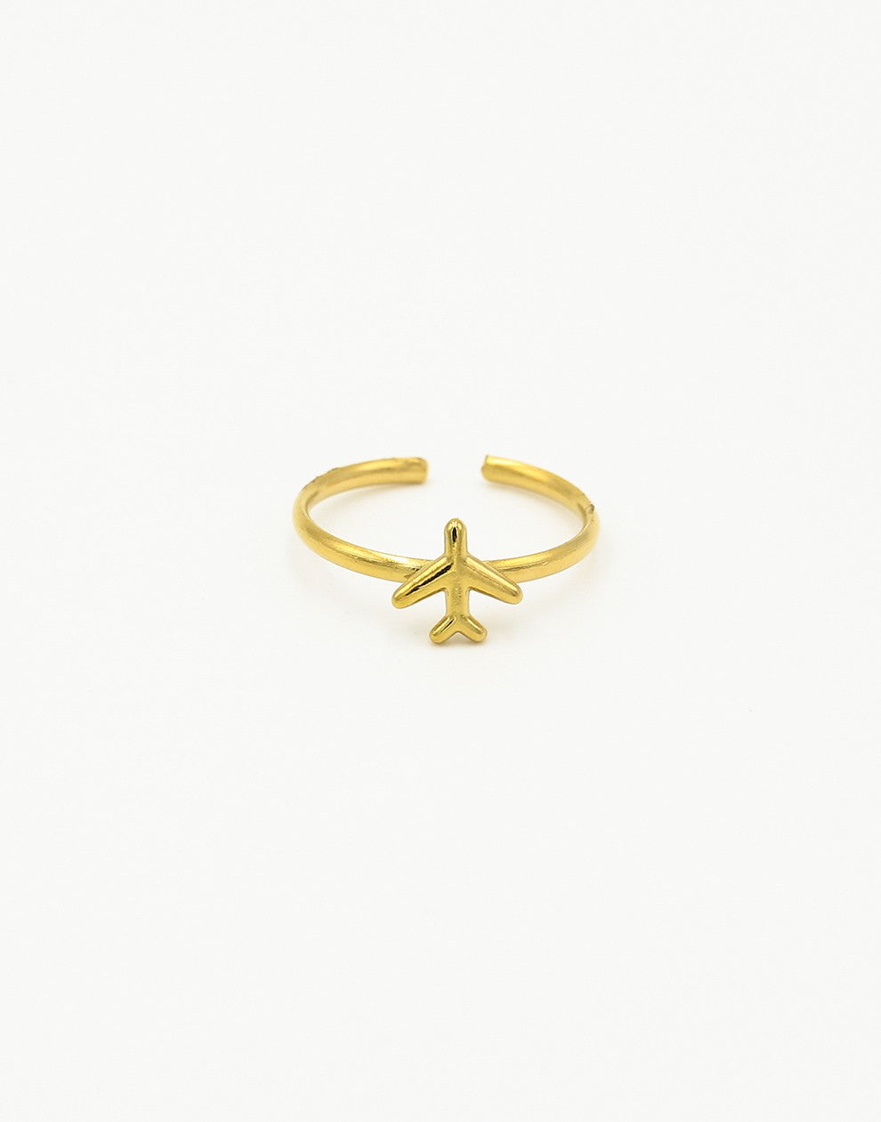 ring vliegtuig goudkleurig