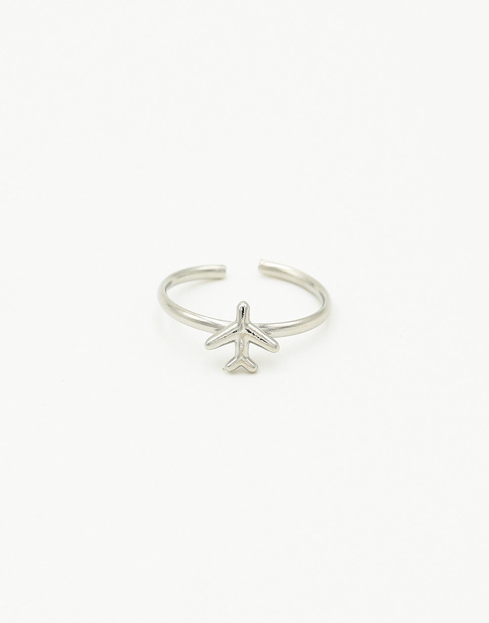 silver airplane ring