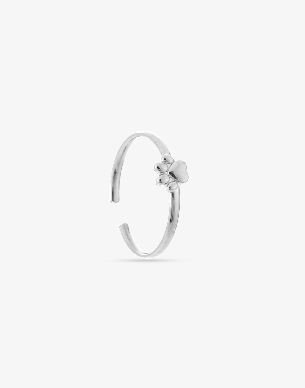 Silver-colored dog paw ring