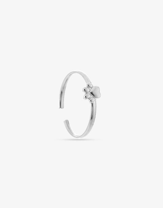 Silver-colored dog paw ring