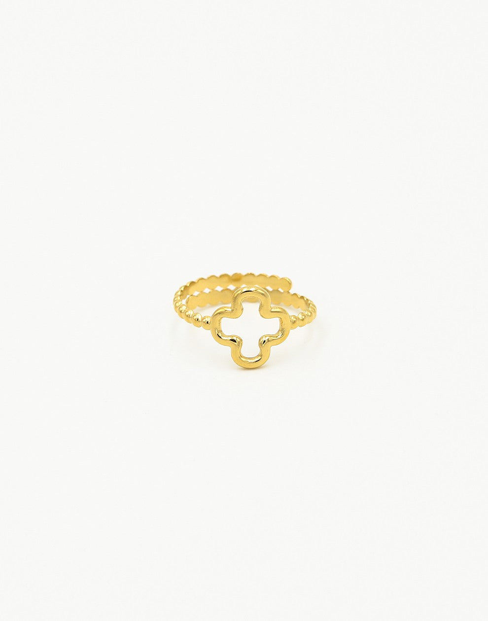 ring open clover gold-colored