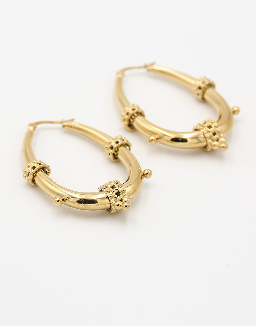tribal chain hoop goudkleurig