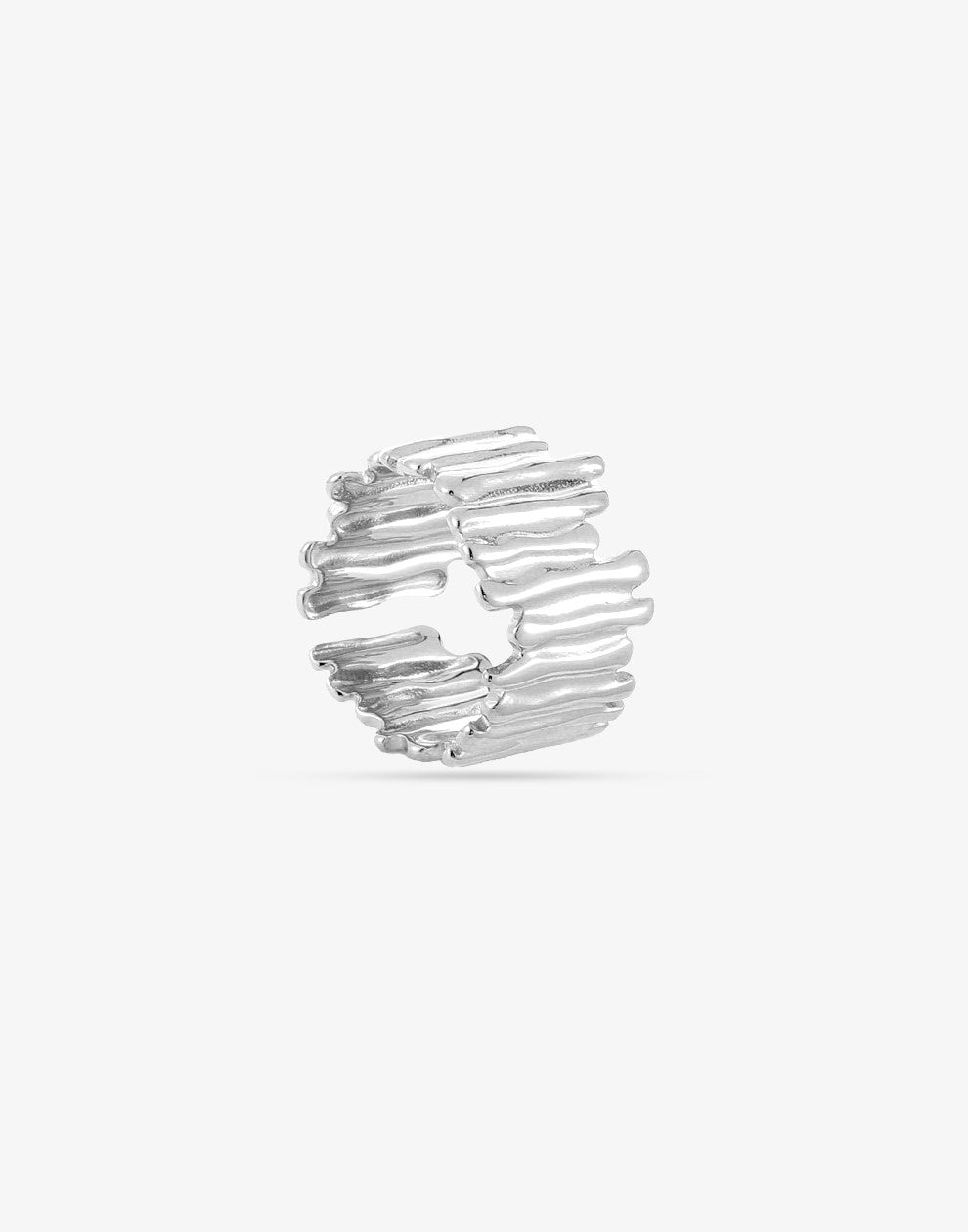 Statement ring staafjes zilverkleurig