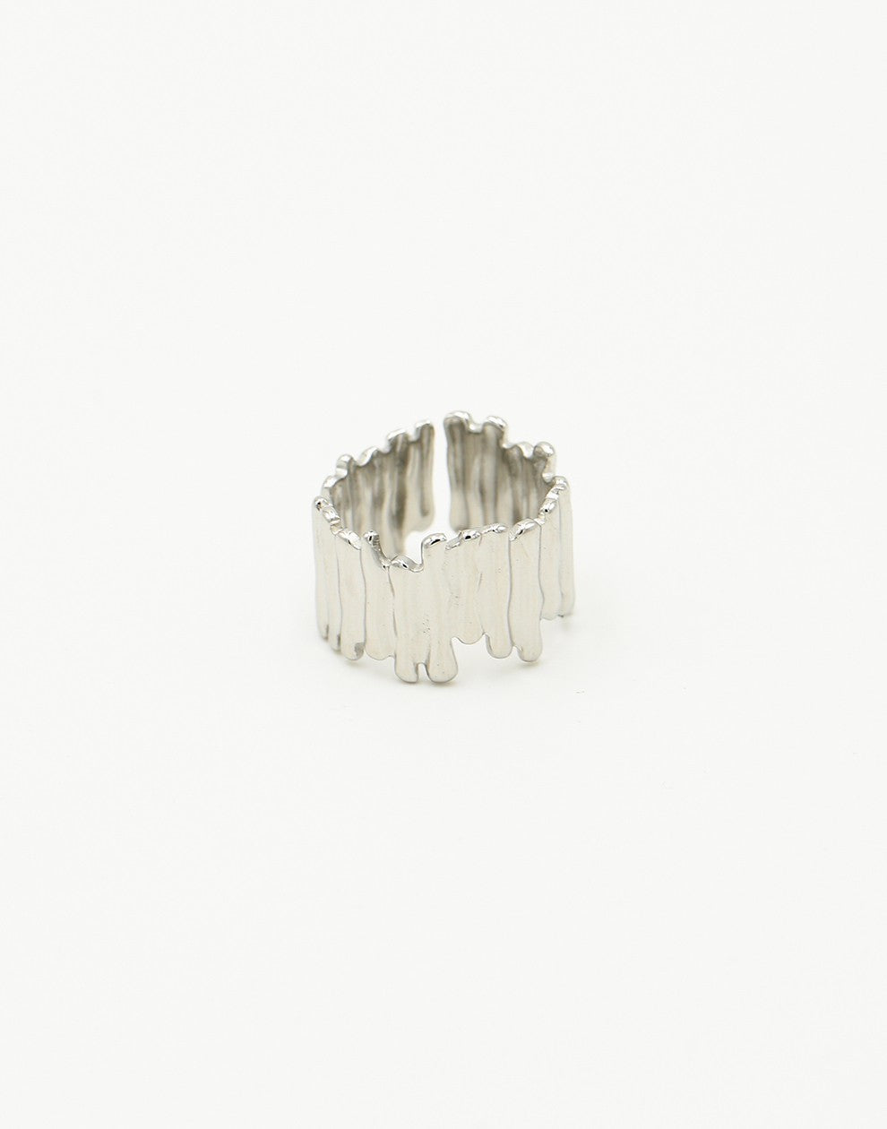 Statement ring staafjes zilverkleurig