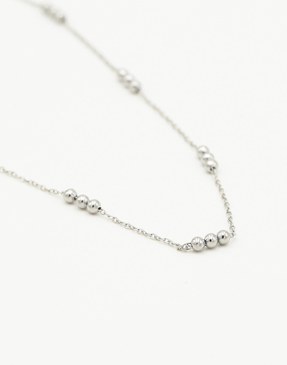 Ketting triple balls zilverkleurig