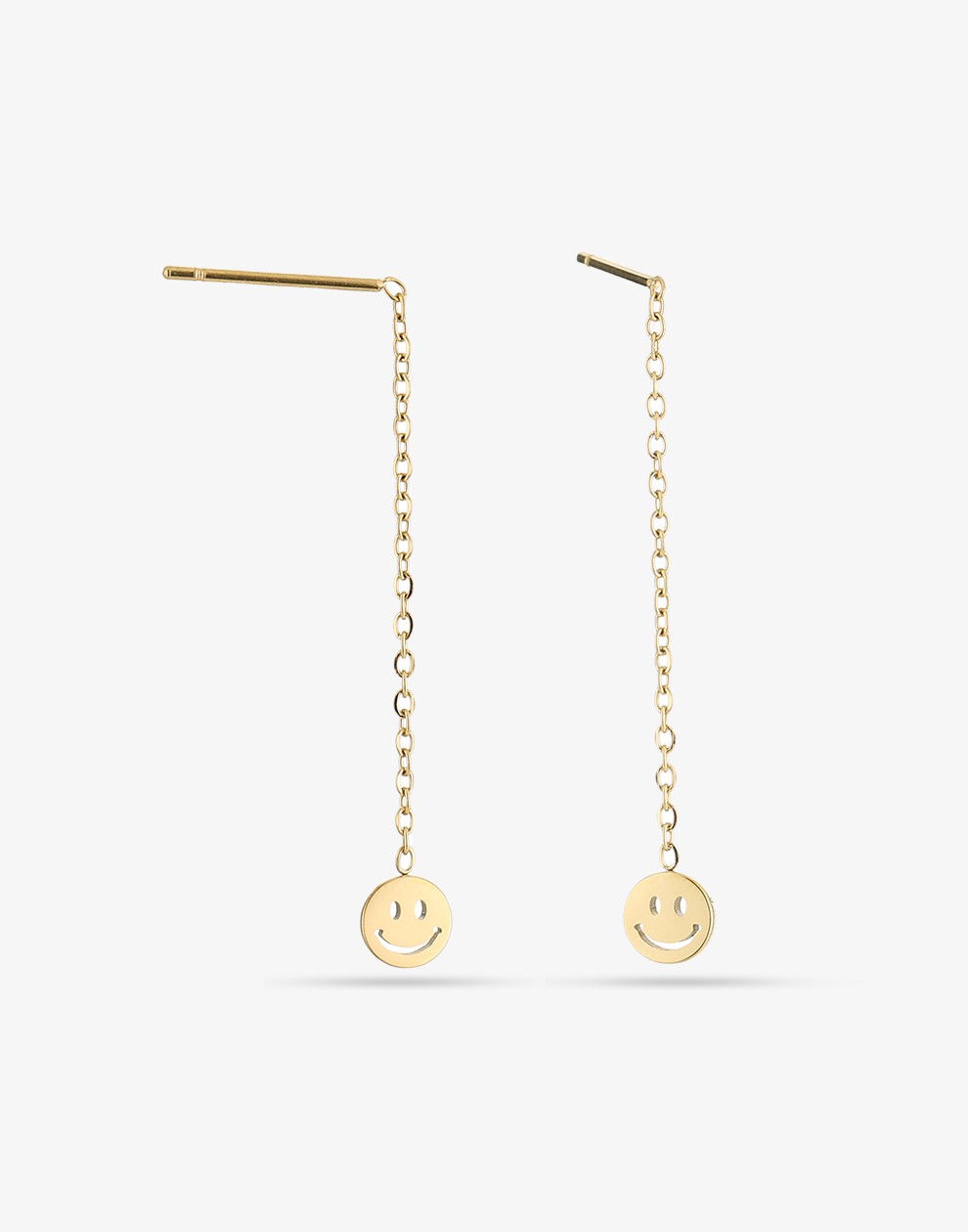 Gold-colored smiley earrings