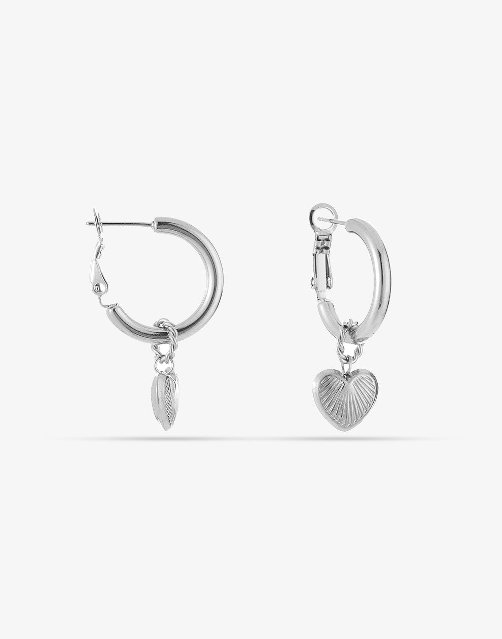 earrings with vintage heart silver-colored