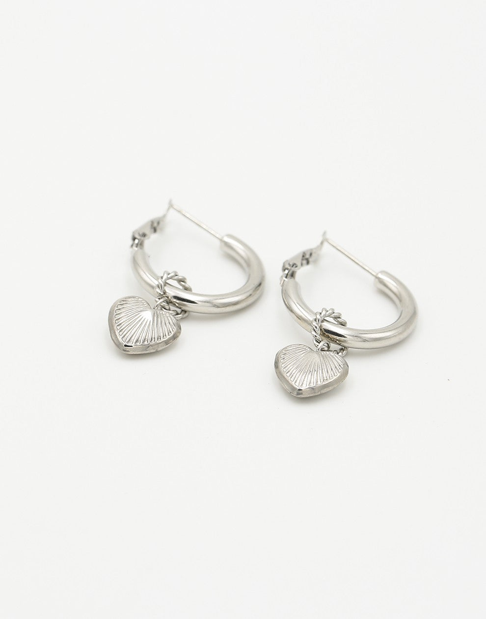 earrings with vintage heart silver-colored