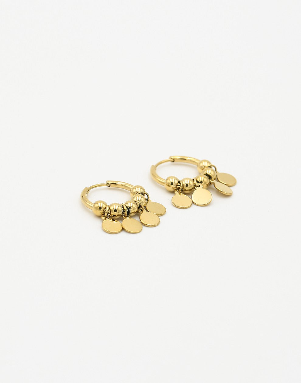 earrings balls coins gold-colored