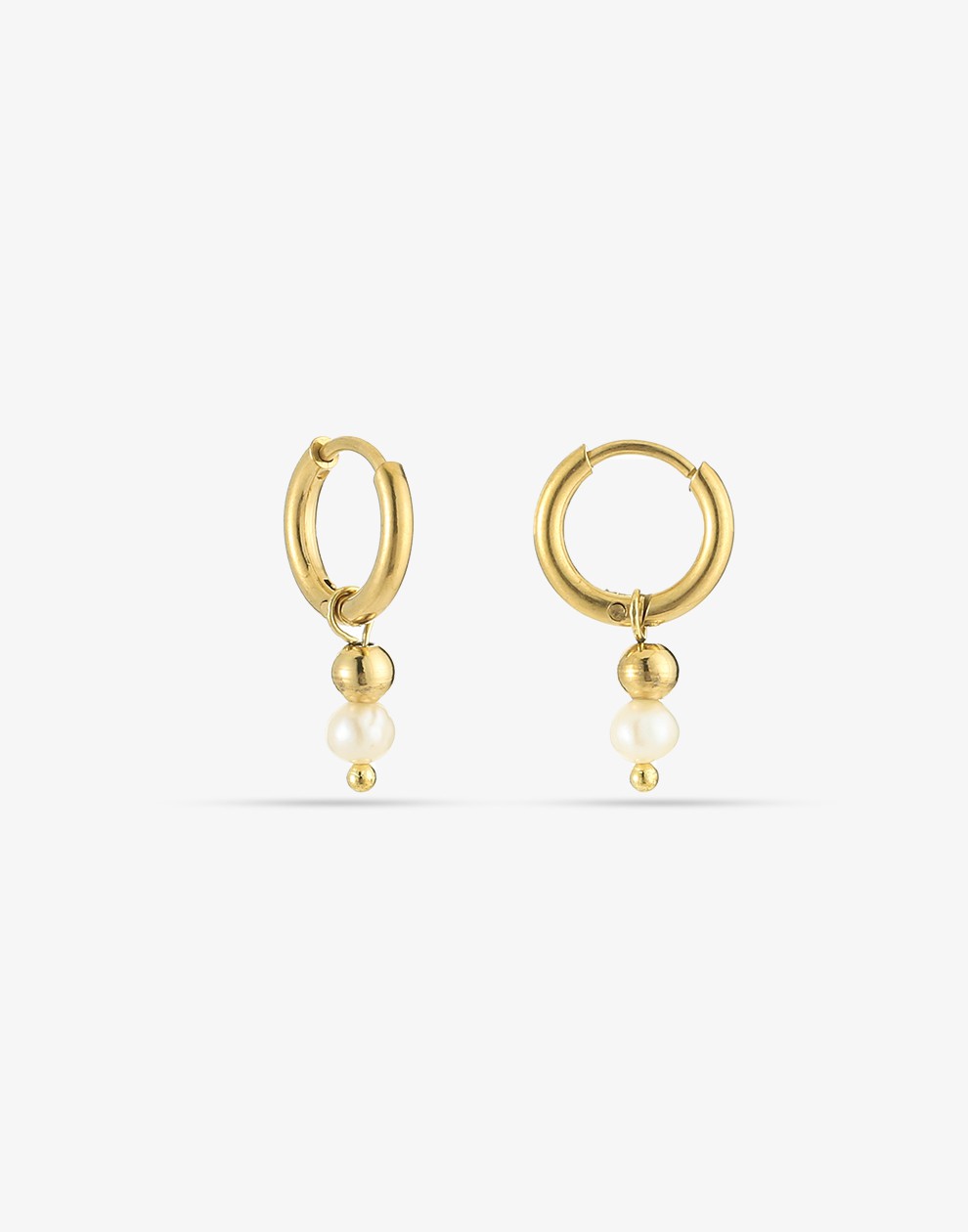 earrings ball with pearl gold-colored