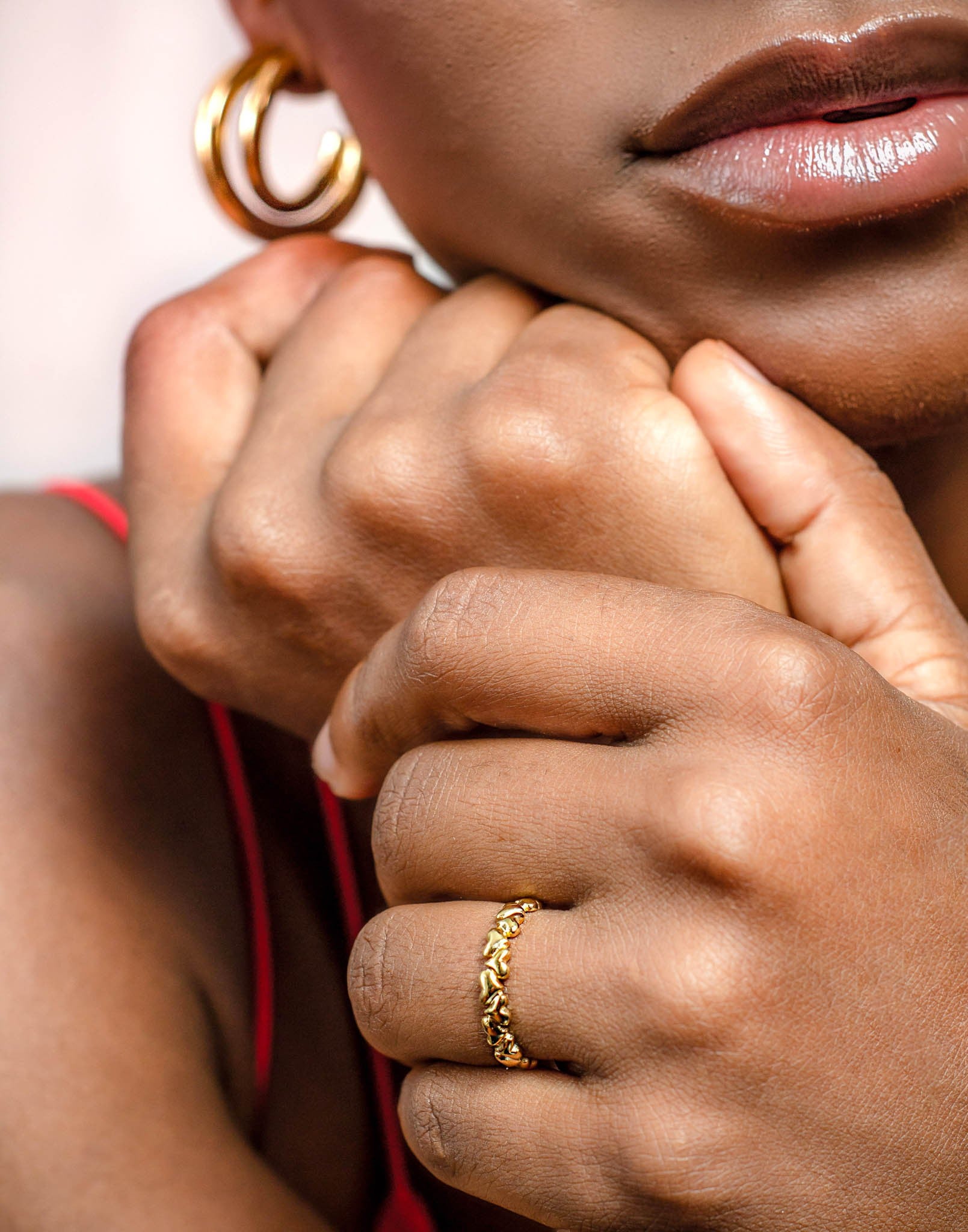 Ring vintage hearts gold-colored