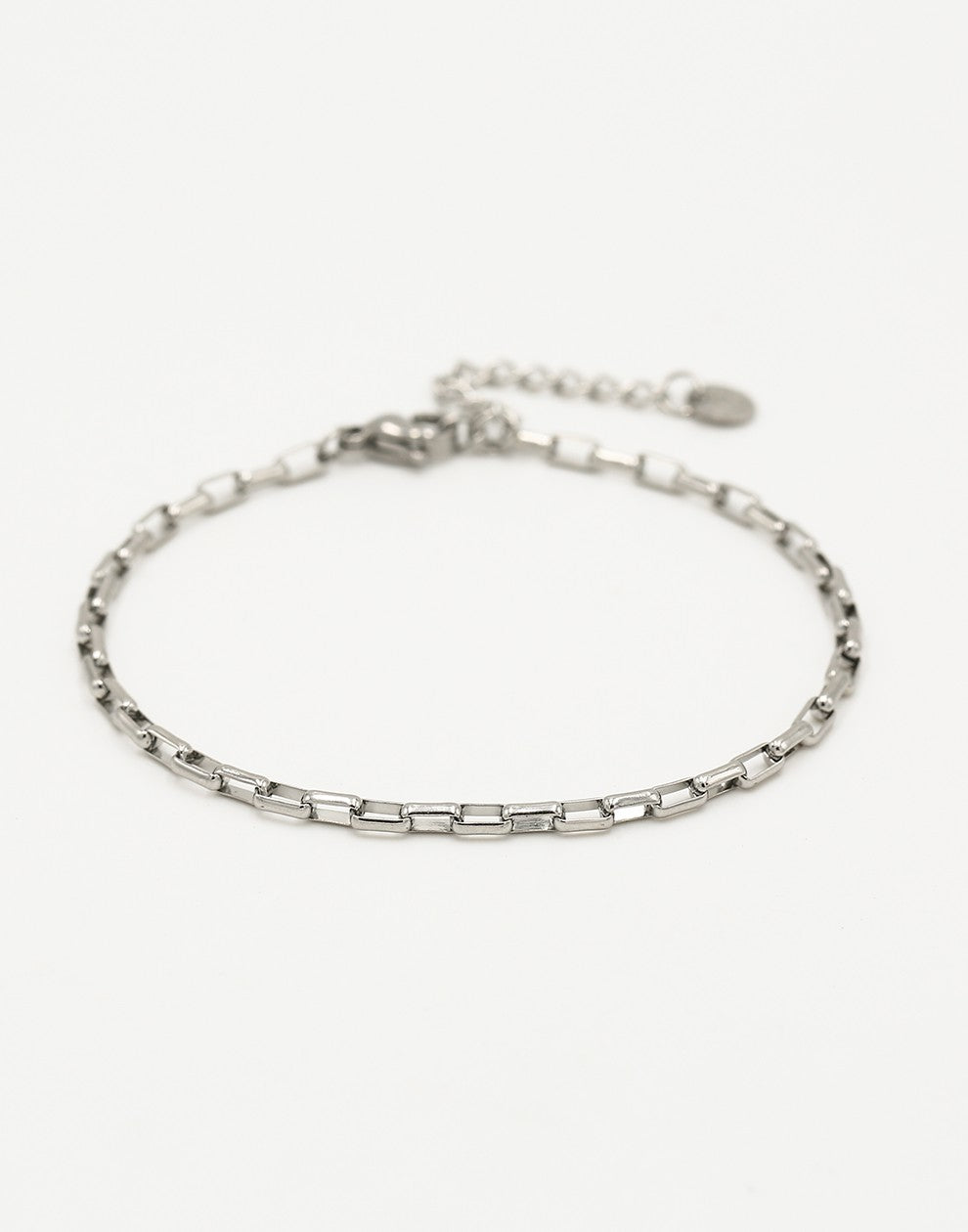 Schakelarmband klein ovaal zilverkleurig