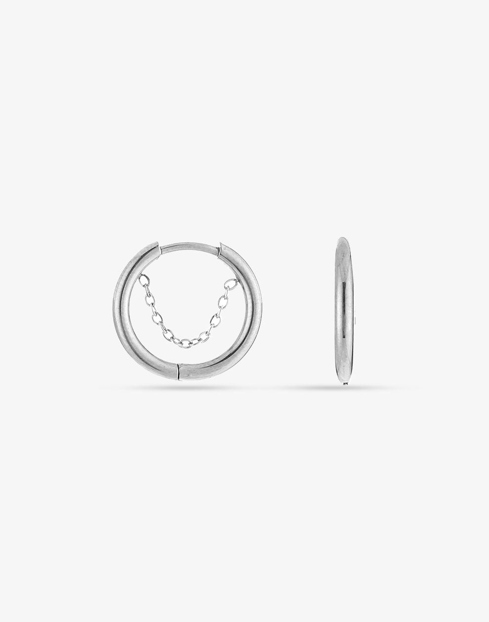Silver-colored hoop earrings