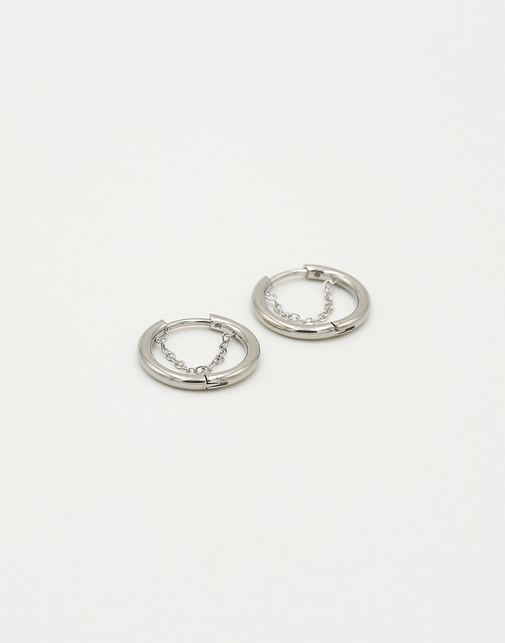 Silver-colored hoop earrings