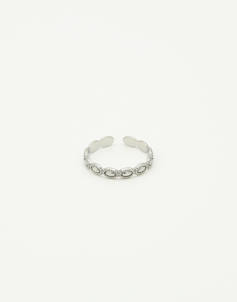 Bali oval silver-colored ring