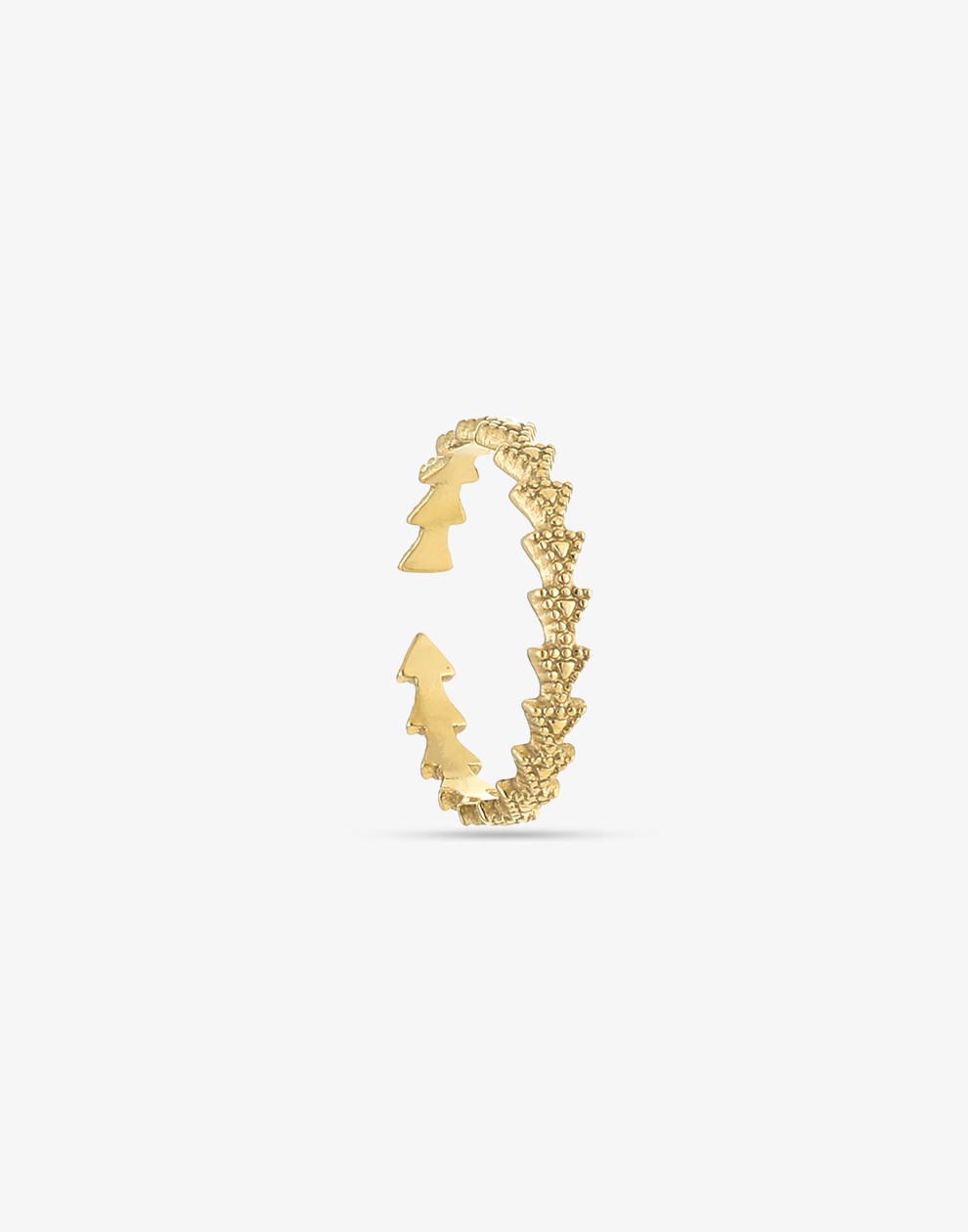 gold-colored triangle ring
