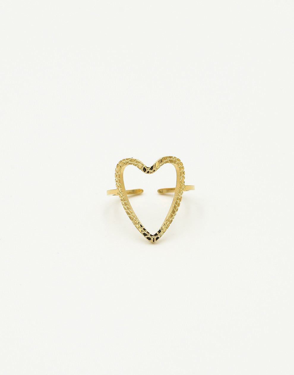 Ring open hart goudkleurig