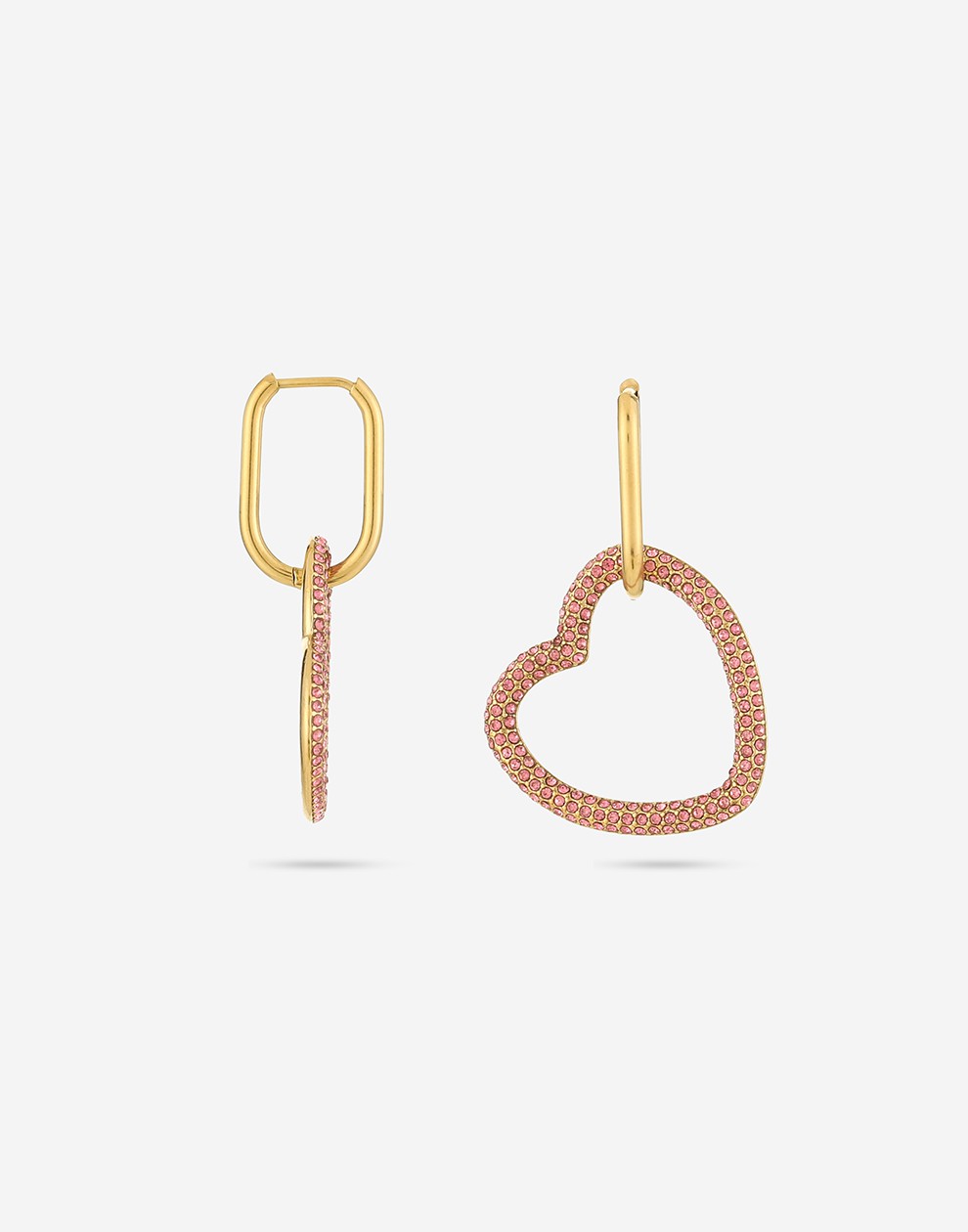 Earrings zirconia heart fuchsia