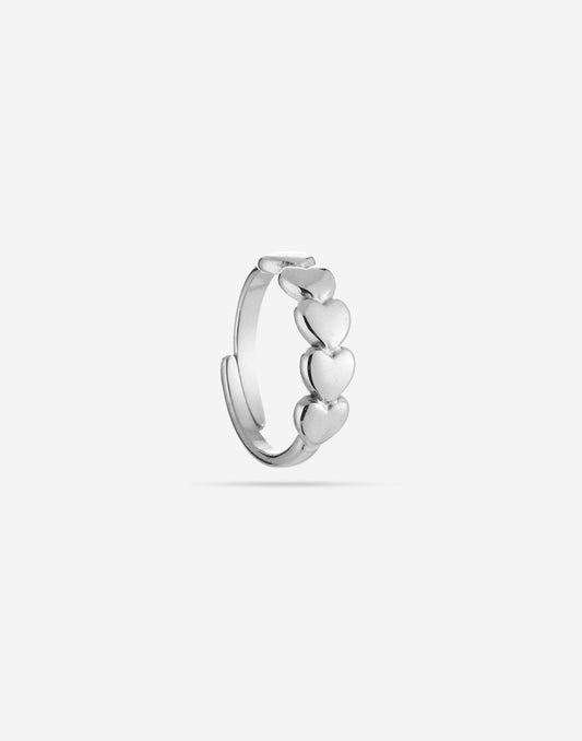 hartjes ring zilverkleurig
