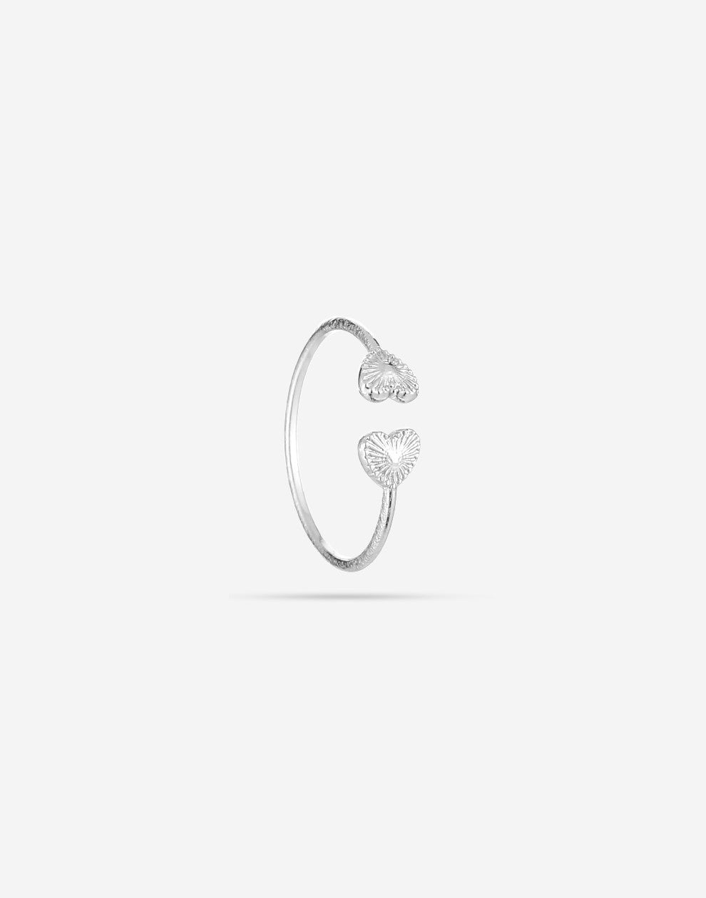 ring double vintage hearts silver-colored