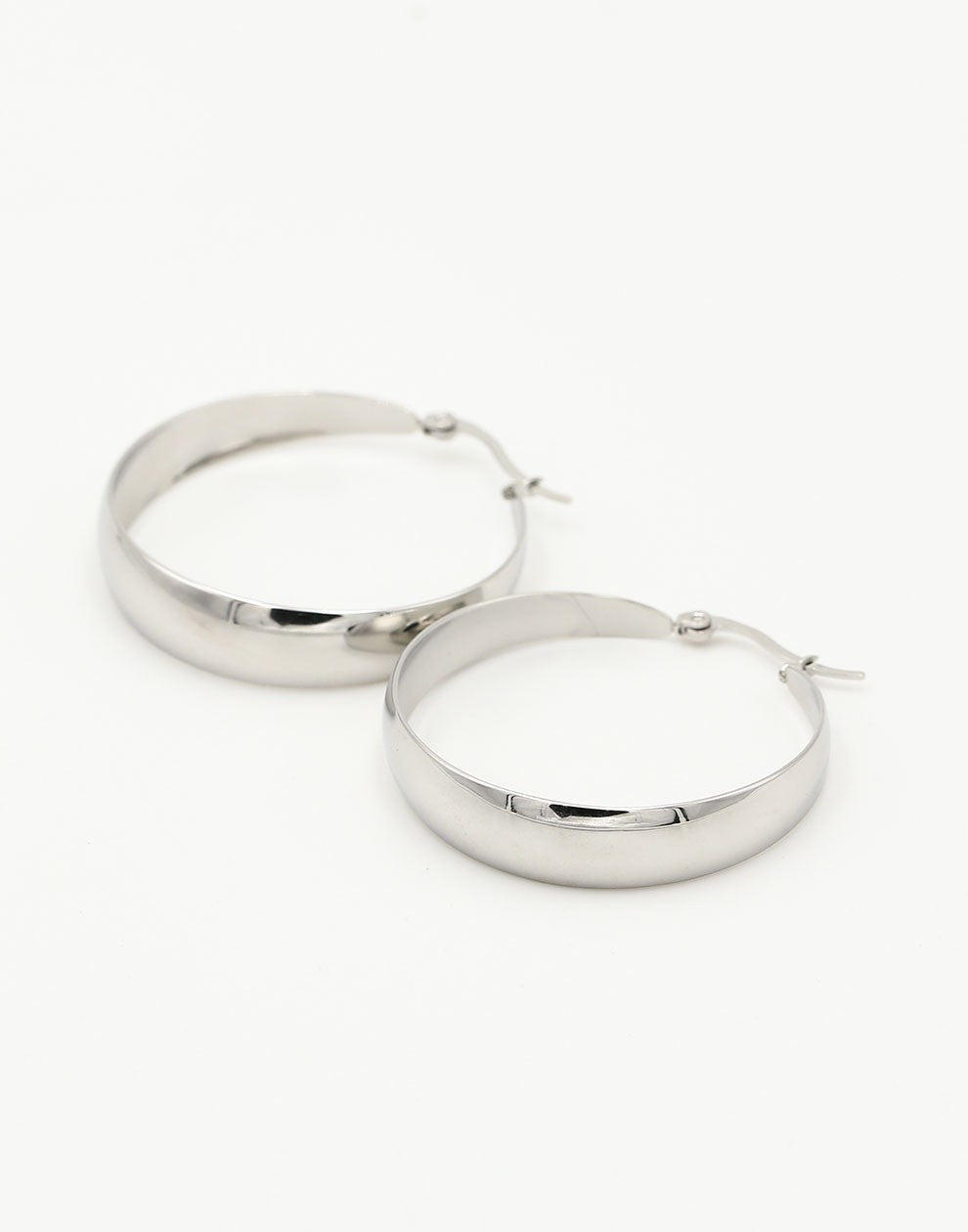 Thick hoop 40mm zilverkleurig