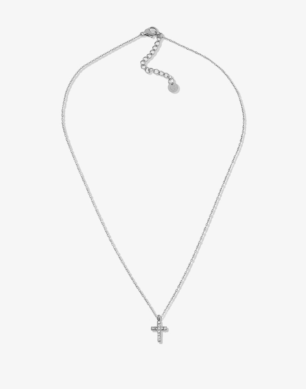 ketting kruisje steentjes zilverkleurig