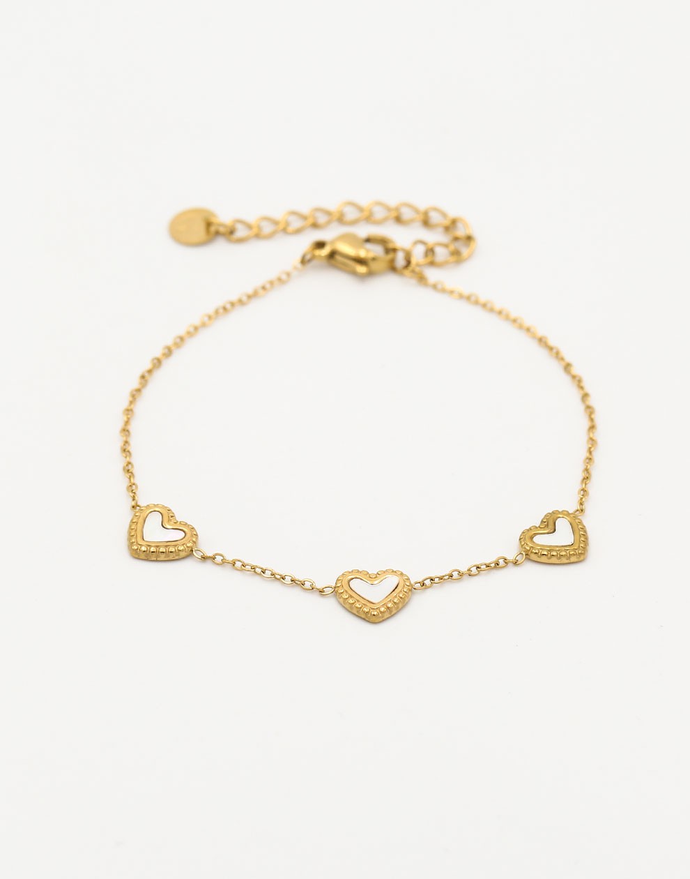 armband hartjes parelmoer