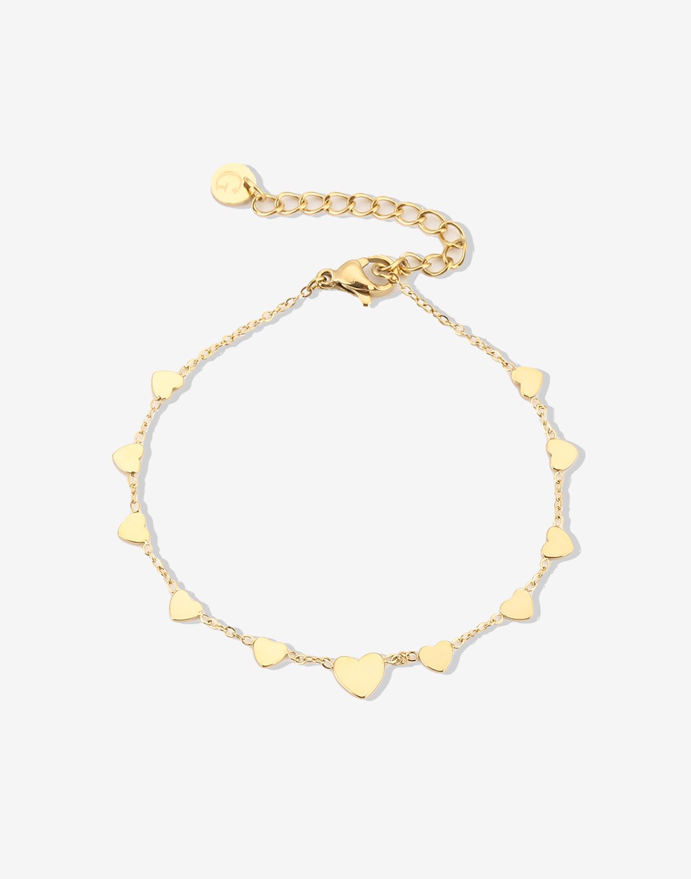 armband met hartjes goudkleurig
