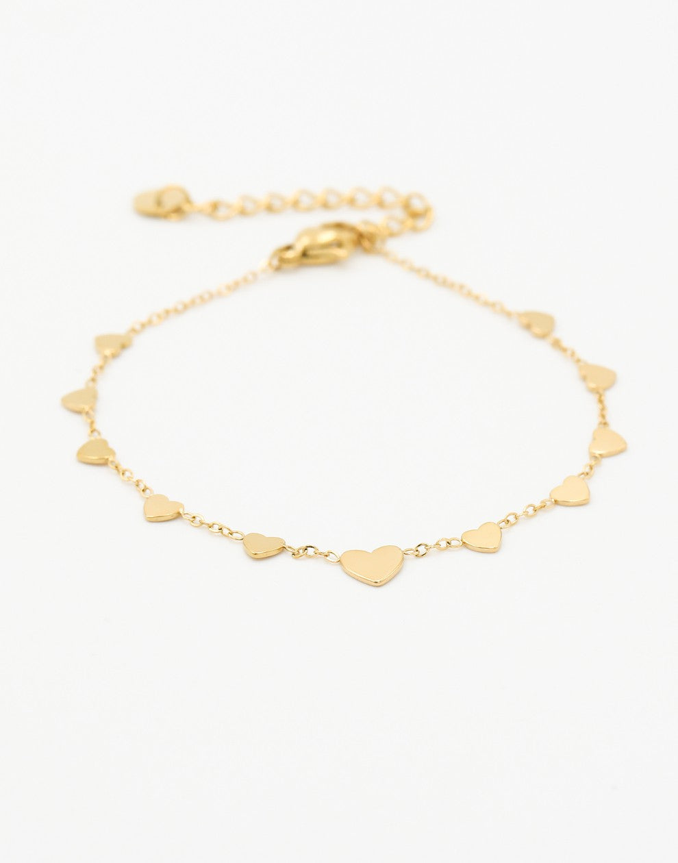 armband met hartjes goudkleurig