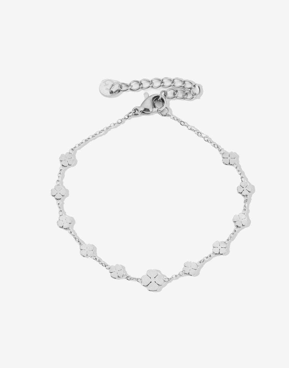 armband met klavertjes zilverkleurig