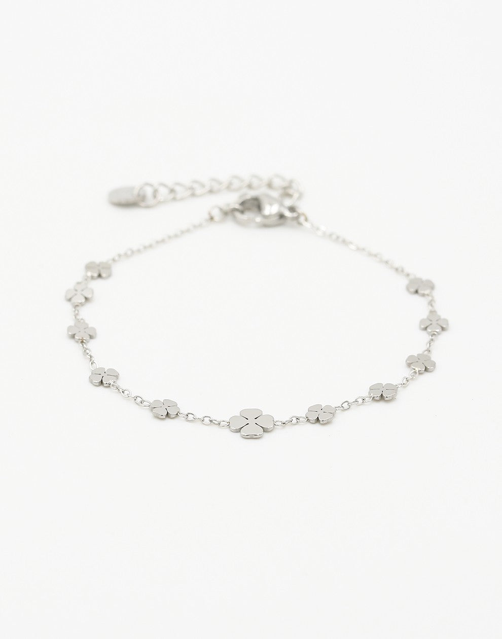 armband met klavertjes zilverkleurig
