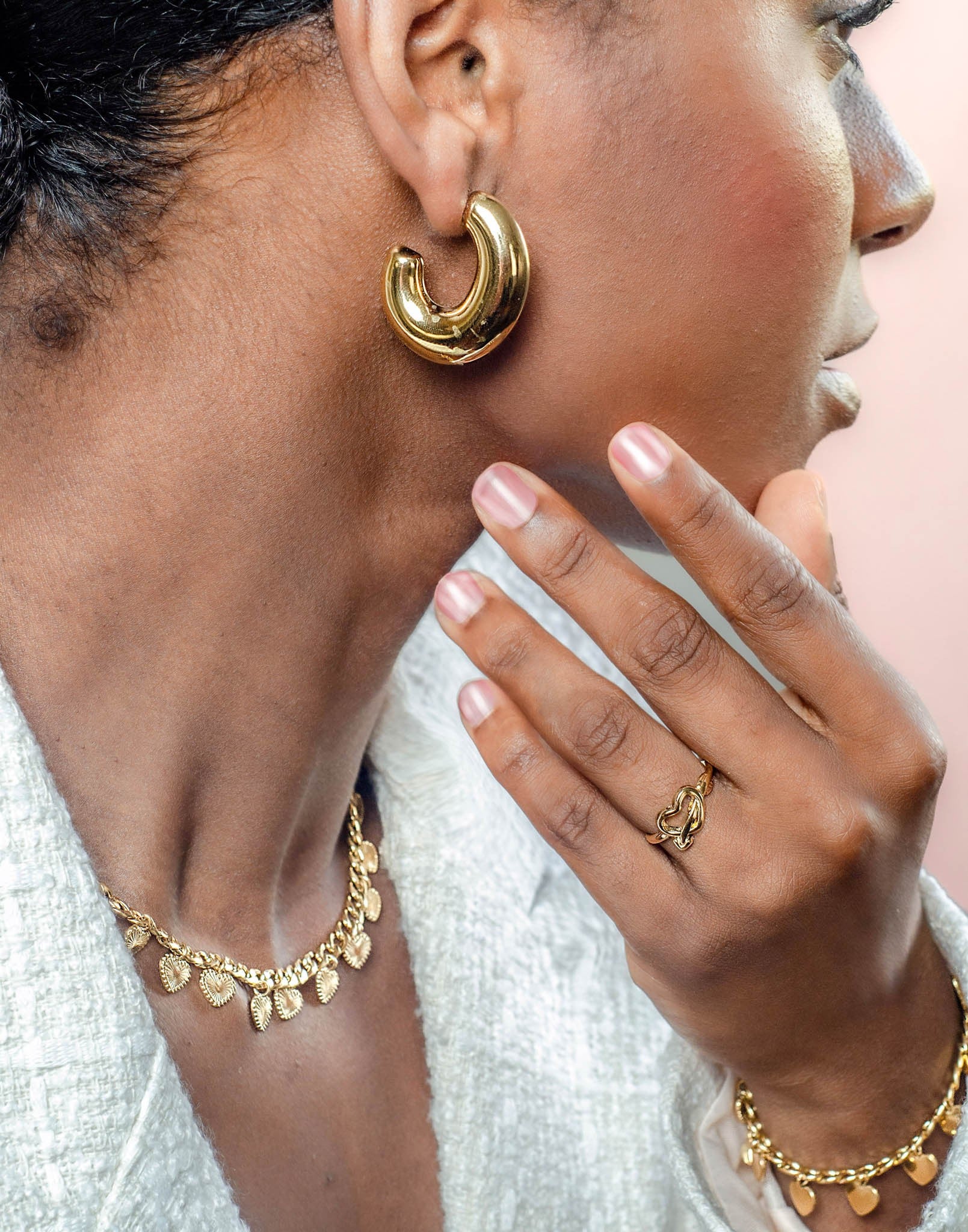 Chunky open hoops gold-colored