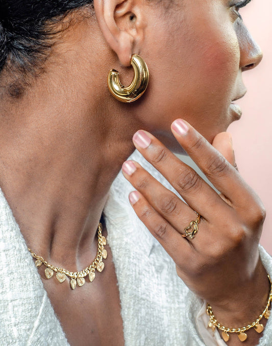 Chunky open hoops gold-colored