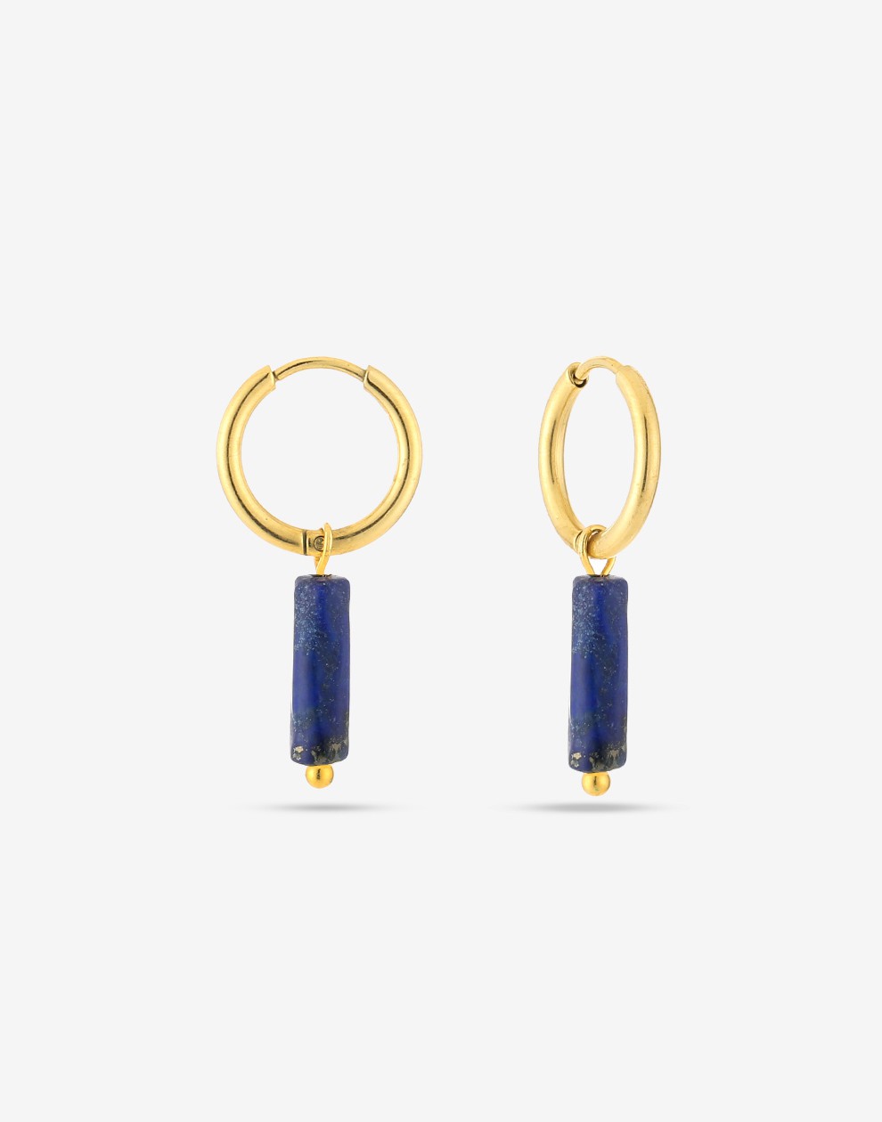 oorbellen met steen hanger blauw