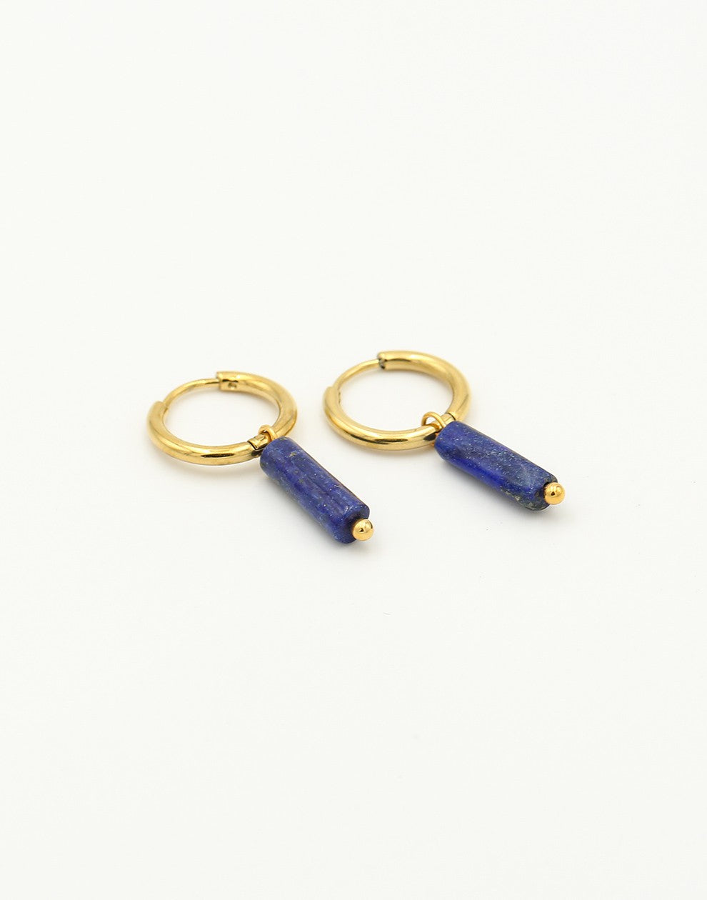 oorbellen met steen hanger blauw