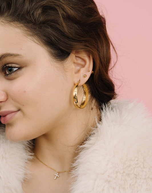 Thick hoop 40mm goudkleurig