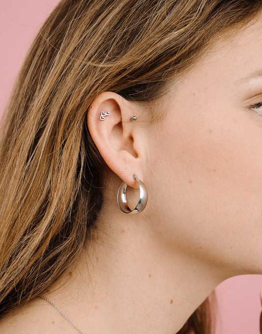 Thick hoop 25mm zilverkleurig