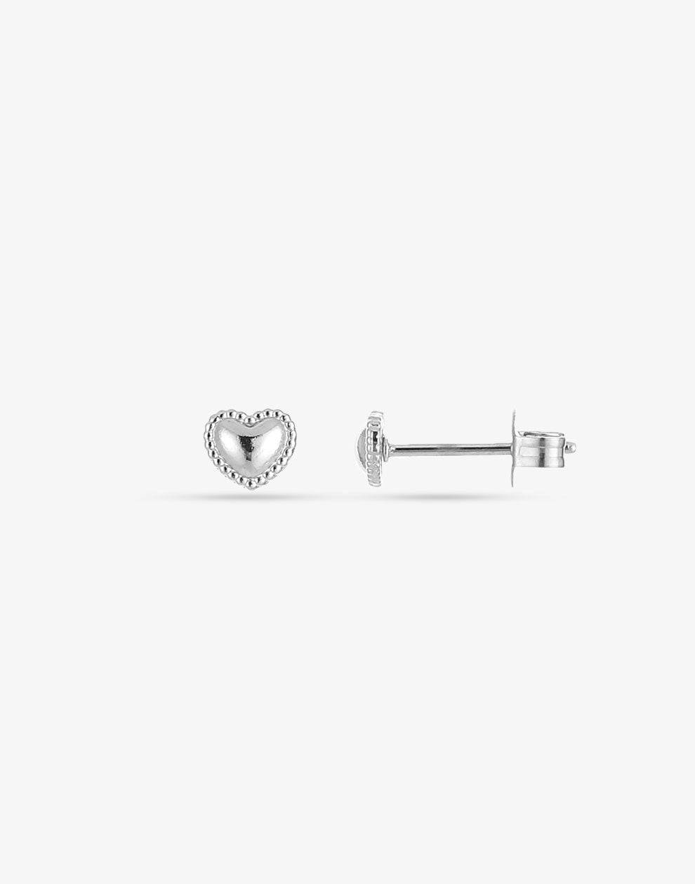 mini heart stud silver-colored