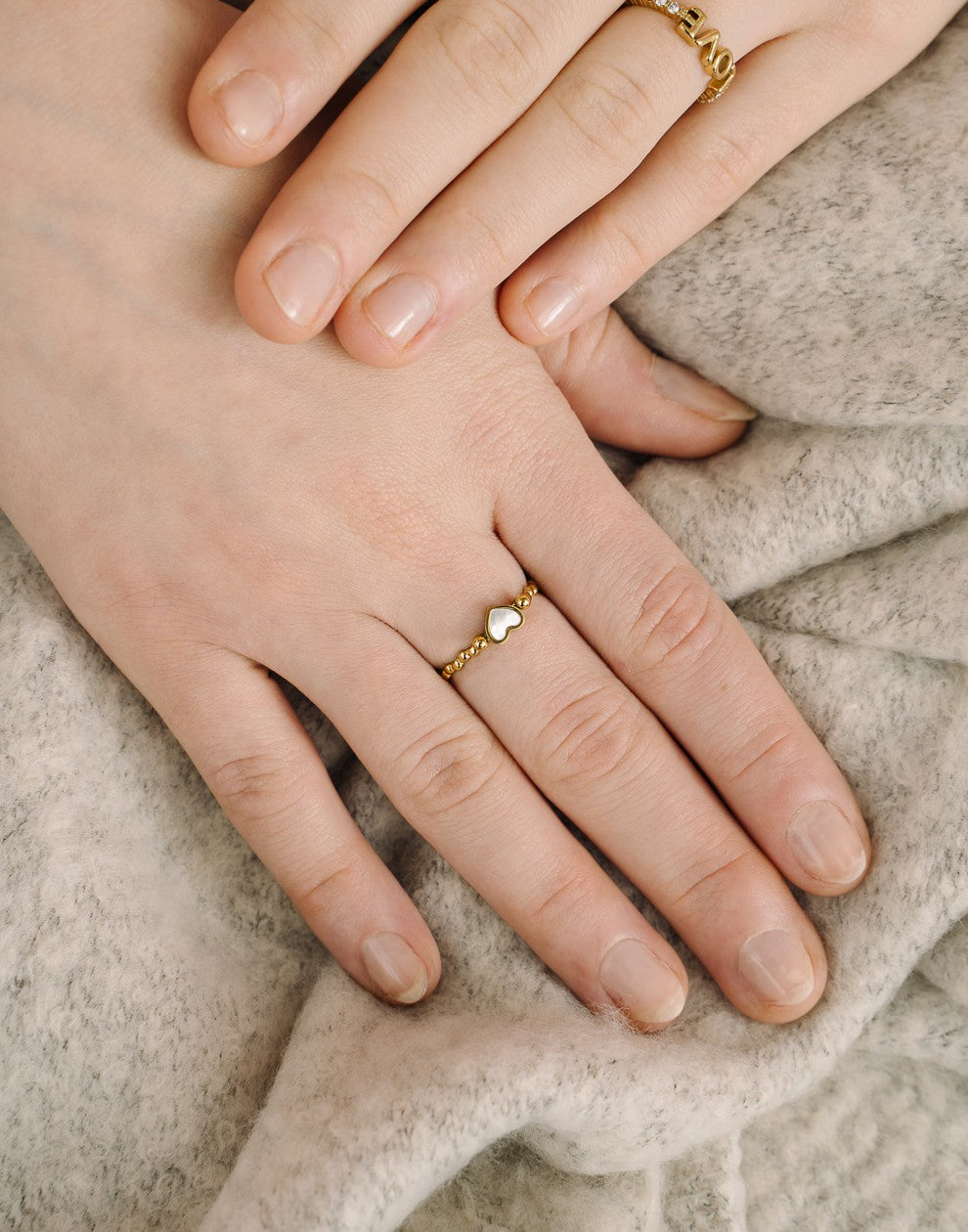 ring hartje parelmoer