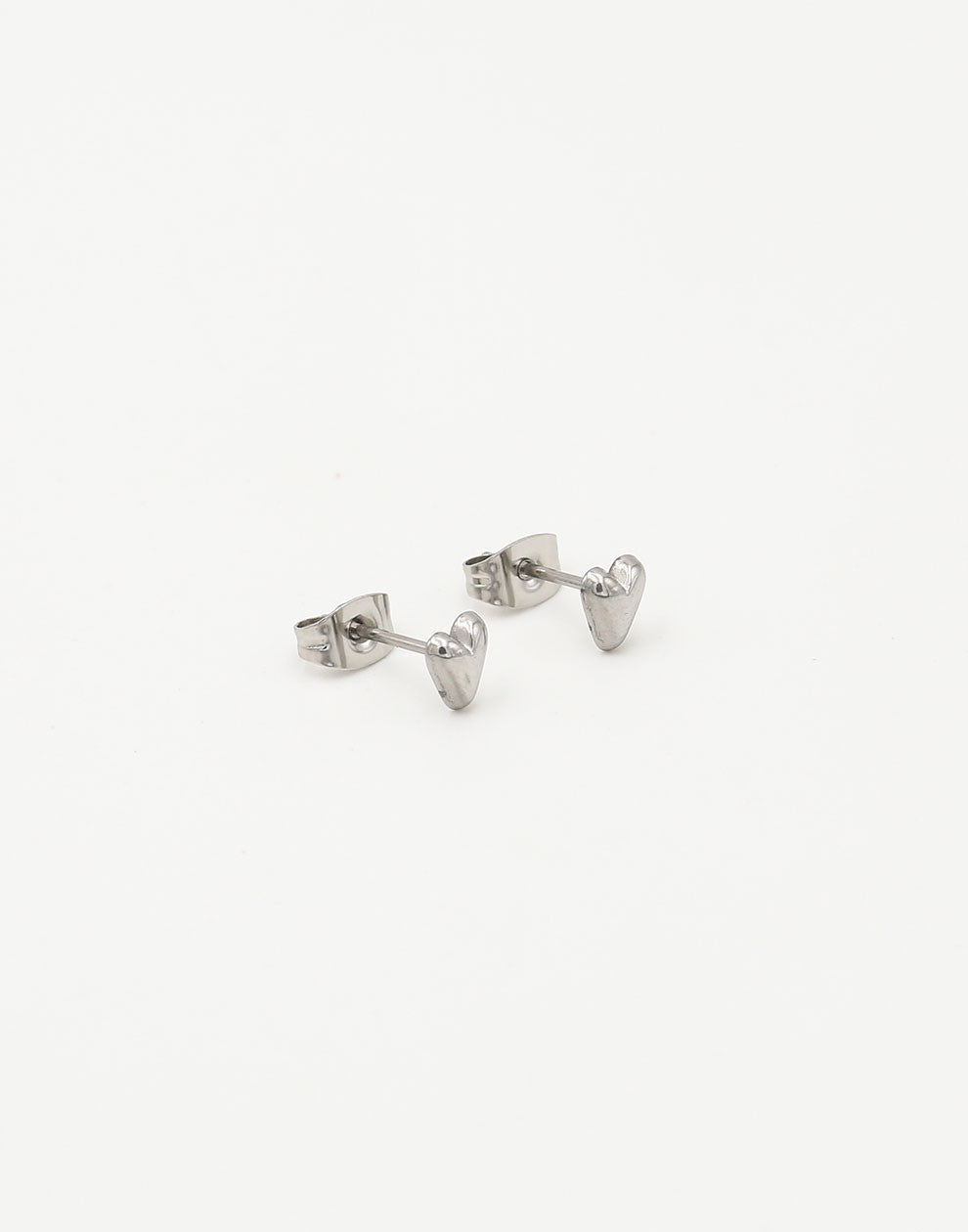 studs speels hartje zilverkleurig
