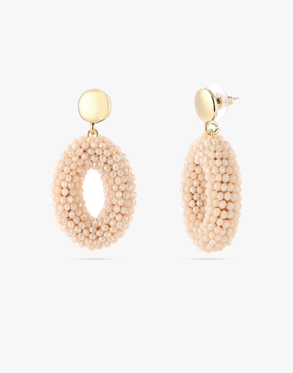 oorbellen beige steentjes