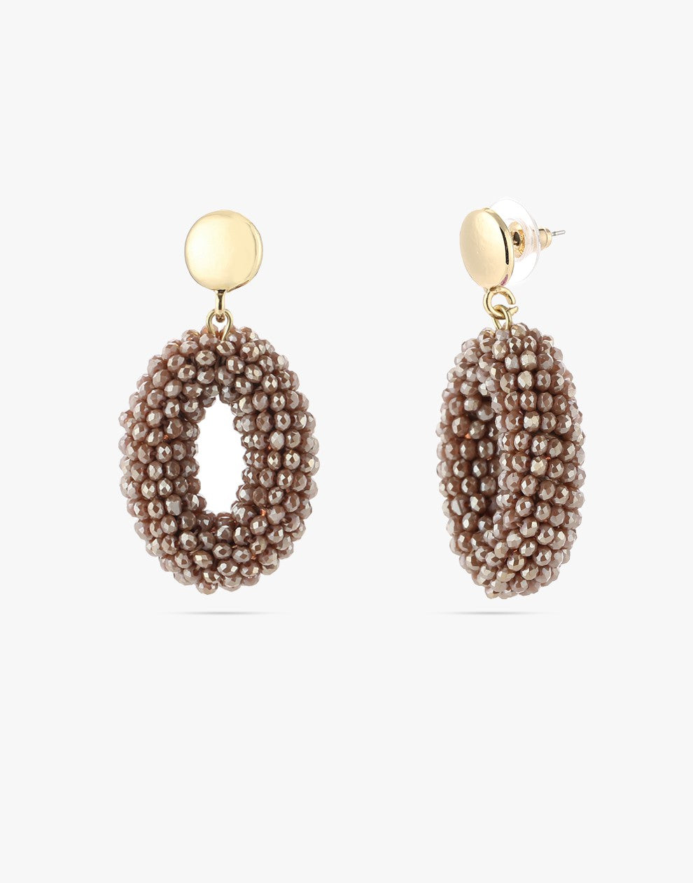 khaki stone earrings