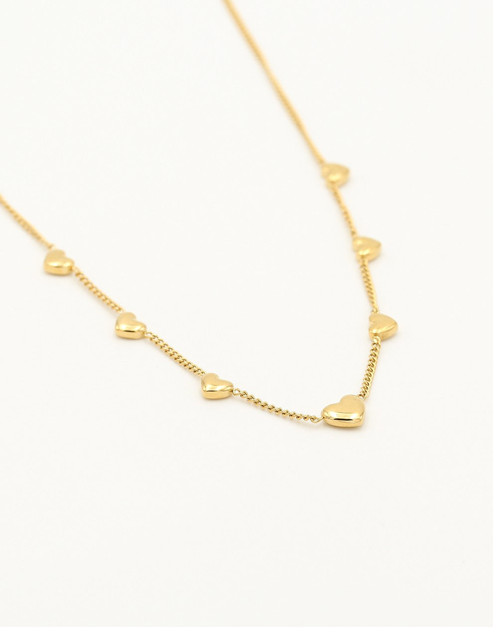 ketting multi hartjes goudkleurig