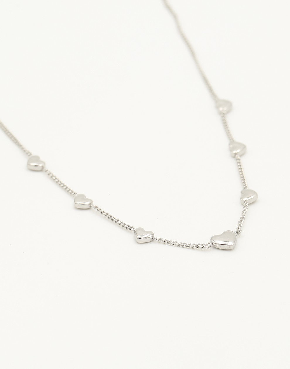 ketting multi hartjes zilverkleurig