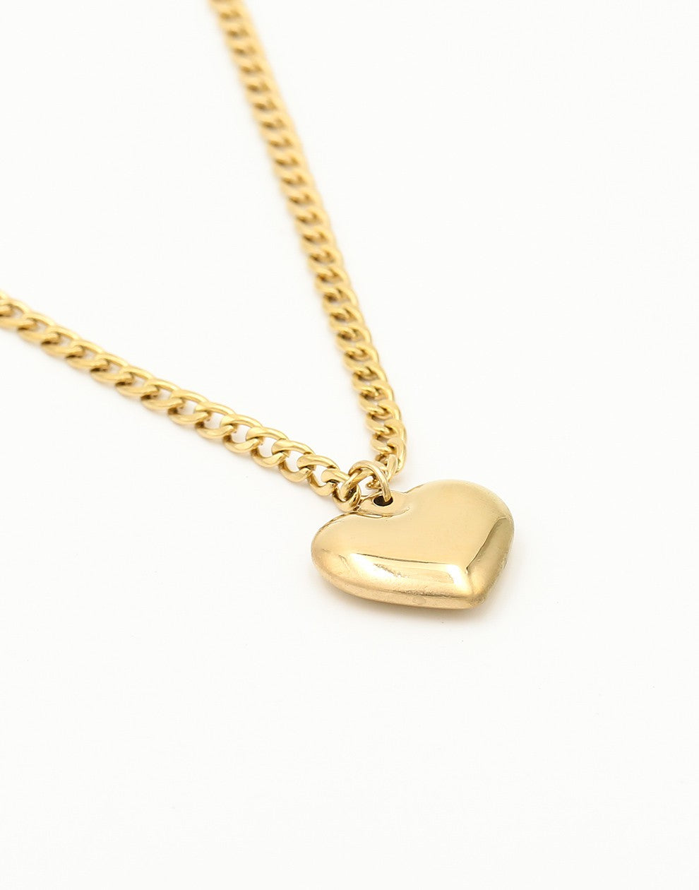 schakelketting groot hart goudkleurig
